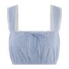Gretel Sleeveless Crop Top – Blue Pinstripe Gretel Sleeveless Crop Top – Blue Pinstripe