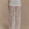 Guinevere Lace And Mesh Maxi Skirt – Ivory