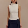 Hadleigh Sleeveless Slinky Top – Ivory Hadleigh Sleeveless Slinky Top – Ivory