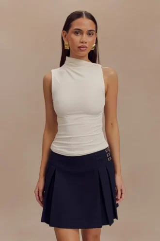 Hadleigh Sleeveless Slinky Top – Ivory