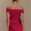 Haisley Off Shoulder Knit Top – Raspberry Haisley Off Shoulder Knit Top – Raspberry