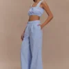 Hansen Wide Leg Pants – Blue Pinstripe Hansen Wide Leg Pants – Blue Pinstripe