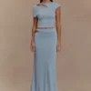 Haven Slinky Twist Midi Skirt – Pale Blue Haven Slinky Twist Midi Skirt – Pale Blue