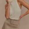 Hayes Faux Suede Belted Mini Skirt – Sand Hayes Faux Suede Belted Mini Skirt – Sand