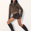Birdie Fold Over Shorts – Chocolate