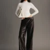 Henry Croc Faux Leather Straight Leg Pants – Dark Chocolate