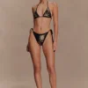 Huntleigh Crochet Bikini Bottom – Black & Gold Sunshine Print Huntleigh Crochet Bikini Bottom – Black & Gold Sunshine Print