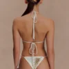 Huntleigh Crochet Bikini Bottom – White & Gold Sunshine Print Huntleigh Crochet Bikini Bottom – White & Gold Sunshine Print
