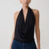 Huyen Cowl Front Modal Top – Black Huyen Cowl Front Modal Top – Black