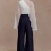 Ida Sheer Asymmetrical Long Sleeve Cape – White Ida Sheer Asymmetrical Long Sleeve Cape – White