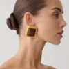 Inaya Square Stud Earring – Gold Inaya Square Stud Earring – Gold