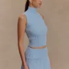Indy Pointelle Knit Mini Skirt – Cornflower Blue Indy Pointelle Knit Mini Skirt – Cornflower Blue