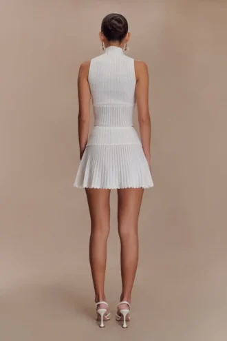 Indy Pointelle Knit Mini Skirt – Ivory