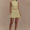 Indy Pointelle Knit Mini Skirt – Lemon Indy Pointelle Knit Mini Skirt – Lemon