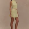 Indy Pointelle Knit Mini Skirt – Lemon Indy Pointelle Knit Mini Skirt – Lemon