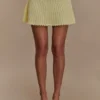 Indy Pointelle Knit Mini Skirt – Lemon Indy Pointelle Knit Mini Skirt – Lemon