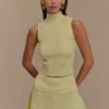 Indy Pointelle Knit Mini Skirt – Lemon Indy Pointelle Knit Mini Skirt – Lemon