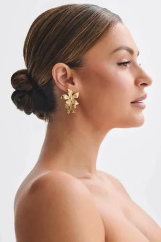 Infatuated Drop Flower Earrings – Gold Infatuated Drop Flower Earrings – Gold