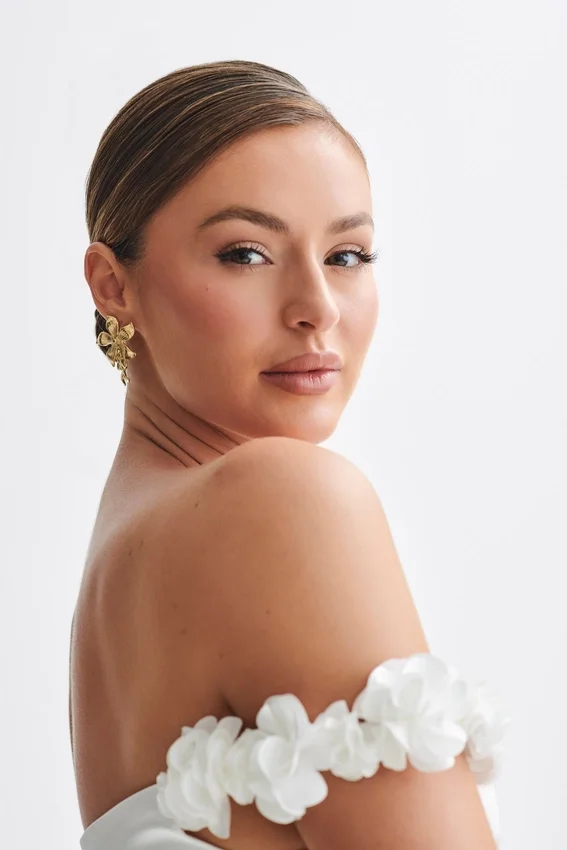 Infatuated Drop Flower Earrings – Gold Infatuated Drop Flower Earrings – Gold