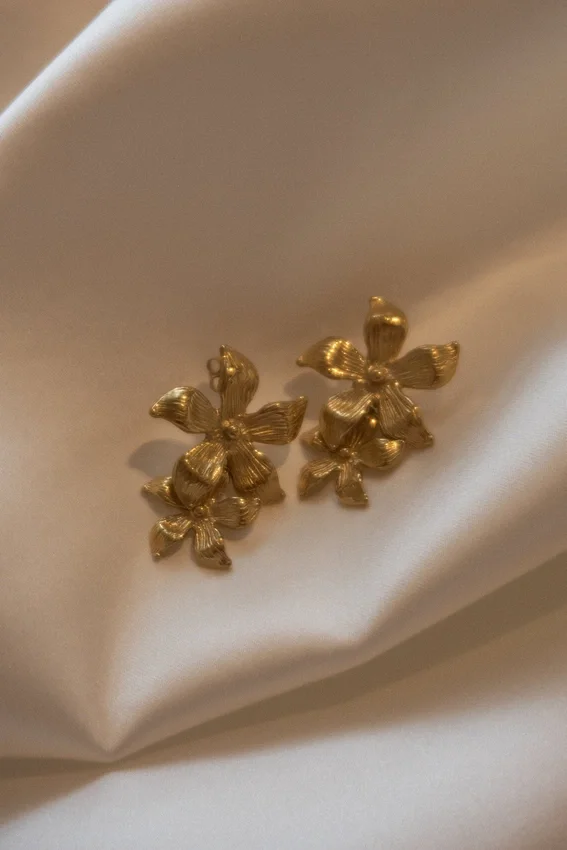 Infatuated Drop Flower Earrings – Gold Infatuated Drop Flower Earrings – Gold