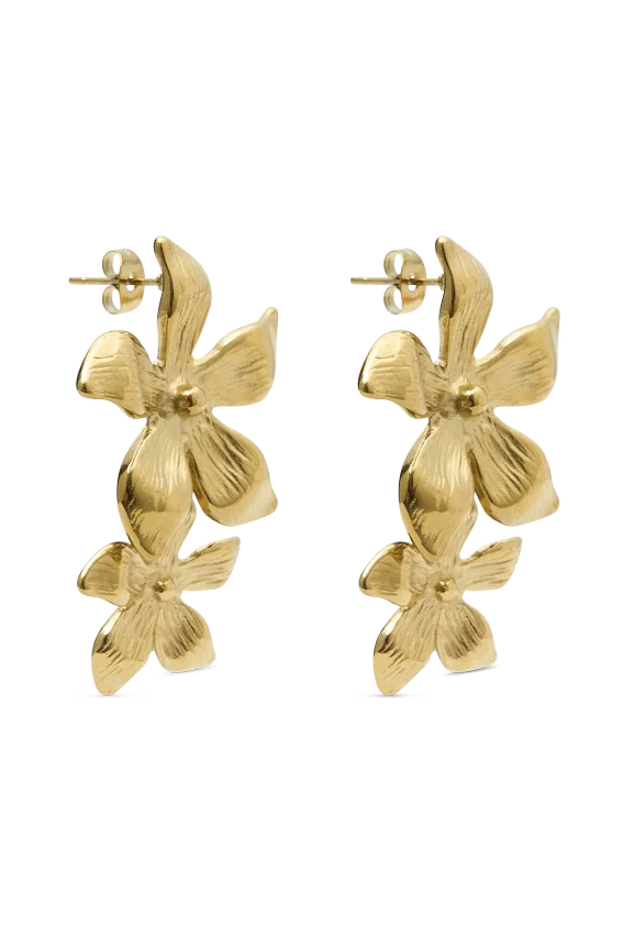 Infatuated Drop Flower Earrings – Gold Infatuated Drop Flower Earrings – Gold