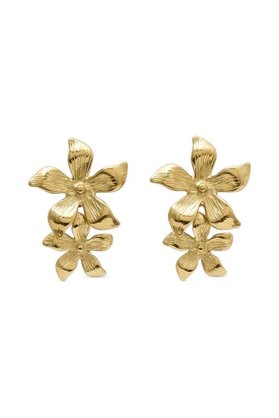 Infatuated Drop Flower Earrings – Gold Infatuated Drop Flower Earrings – Gold