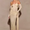 Ingrid Metallic Knit Maxi Dress – Bronze Ingrid Metallic Knit Maxi Dress – Bronze