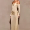 Ingrid Metallic Knit Maxi Dress – Bronze Ingrid Metallic Knit Maxi Dress – Bronze