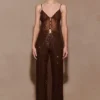 Jackie Longline Diamante Top – Chocolate Jackie Longline Diamante Top – Chocolate