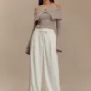 Jacqueline Pleated Wide Leg Pants – Ivory Jacqueline Pleated Wide Leg Pants – Ivory