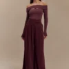 Jacqueline Pleated Wide Leg Pants – Mahogany