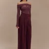 Jacqueline Pleated Wide Leg Pants – Mahogany