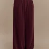 Jacqueline Pleated Wide Leg Pants – Mahogany