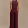 Jacqueline Pleated Wide Leg Pants – Mahogany