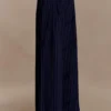 Jacqueline Pleated Wide Leg Pants – Navy Pinstripe