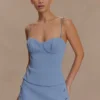 Jaime Spaghetti Strap Suiting Top – Ocean Blue Jaime Spaghetti Strap Suiting Top – Ocean Blue