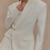 Jameson Cinched Linen Blazer – Oat Marle Jameson Cinched Linen Blazer – Oat Marle