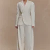 Jameson Cinched Linen Blazer – Oat Marle Jameson Cinched Linen Blazer – Oat Marle