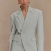 Jameson Cinched Suiting Blazer – Light Sage Jameson Cinched Suiting Blazer – Light Sage