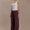 Janayia Cotton Wide Leg Pants – Dark Espresso Janayia Cotton Wide Leg Pants – Dark Espresso