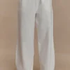 Janayia Cotton Wide Leg Pants – White