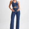 Janine High Waisted Straight Leg Jeans – Dark Blue