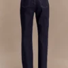 Janine High Waisted Straight Leg Jeans – Washed Indigo Blue