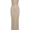 Jasmyn Hot Fix Maxi Dress With Mesh Back – Nude