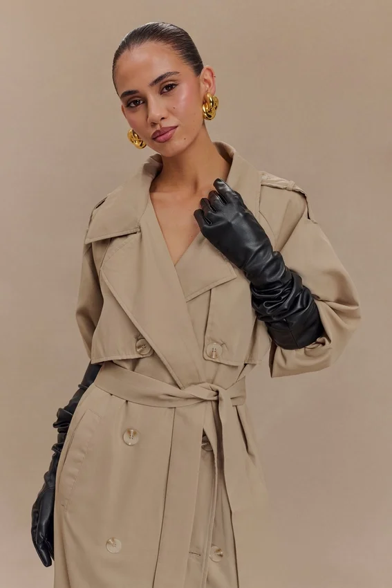 Jasper Faux Leather Elbow Length Gloves – Black Jasper Faux Leather Elbow Length Gloves – Black