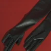 Jasper Faux Leather Elbow Length Gloves – Black Jasper Faux Leather Elbow Length Gloves – Black
