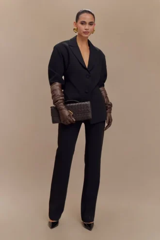 Jasper Faux Leather Elbow Length Gloves – Dark Chocolate Jasper Faux Leather Elbow Length Gloves – Dark Chocolate
