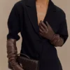 Jasper Faux Leather Elbow Length Gloves – Dark Chocolate