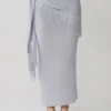 Jaytee Knit Maxi Skirt With Fringe Tie – Sky Blue Jaytee Knit Maxi Skirt With Fringe Tie – Sky Blue