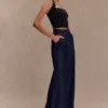 Jen Wide Leg Flare Denim Jeans – Indigo Blue